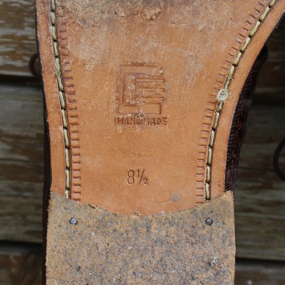 Genuine Crocodile Skin Patchwork Derby, David Eden, Men's 8.5 US, EUC - Picture 14 of 15